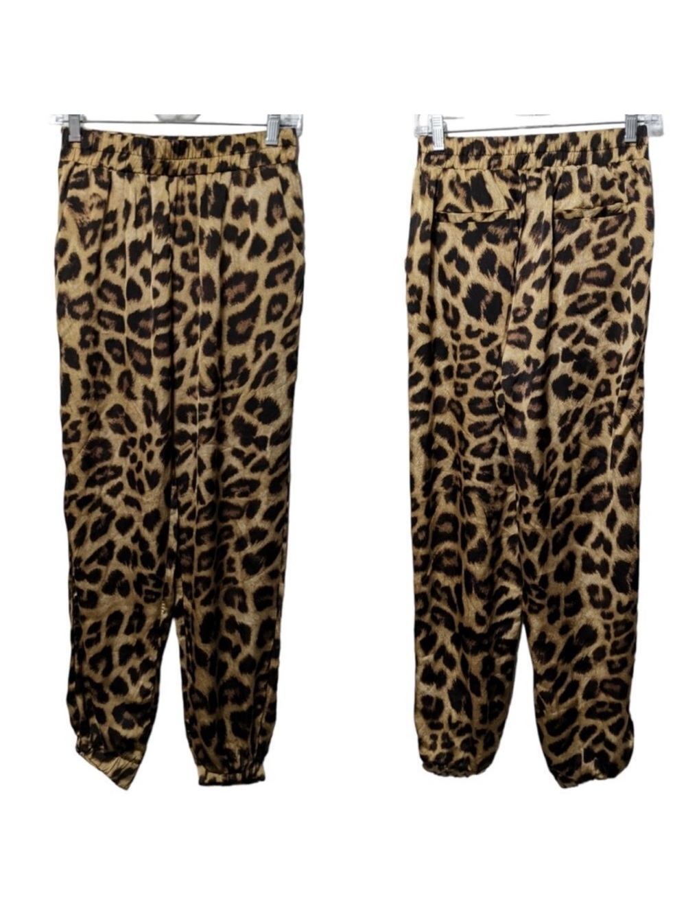 HAYDEN Animal Print Satin Jogger Pants M